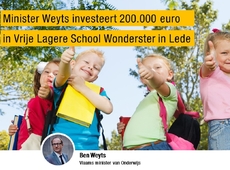Minister Weyts investeert 200.000 euro in Vrije Lagere School Wonderster in Lede